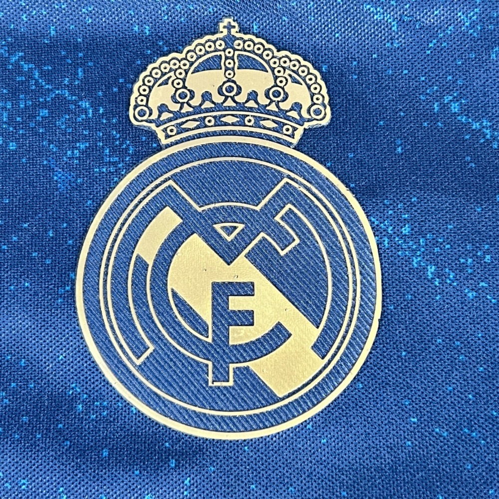 Adidas Real Madrid Hazard Away Jersey Mens M Blue Gold 2019-20 FIFA LaLiga Patch - Picture 6 of 13